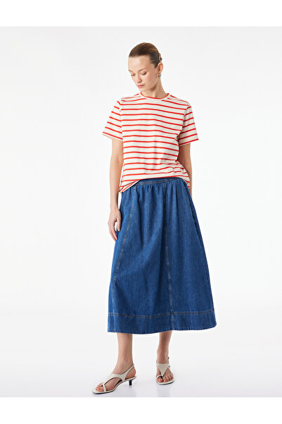 Koton Cotton Short Sleeve Crew Neck Stripe T-Shirt