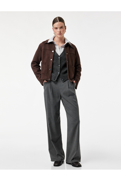 Koton Beli Bağcıklı Cepli Geniş Paça Palazzo Pantolon