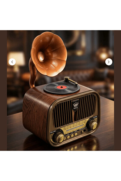 Dexxony Yeni Nesil Kahverengi Nostaljik Radyo & Zarif Nostaljik Ahşap Görünüm...