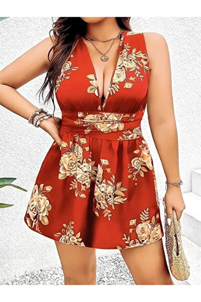 Scarlest ROCHIE CU DESIGN SPECIAL, MĂRIME MARE, MARO CU MODEL FLORAL PE PARTE...