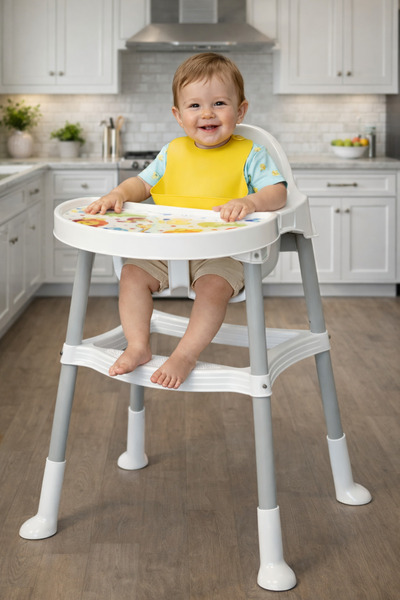 VEKTÖR Plastik Eko Model Bebek Mama Sandalyesi - Beyaz