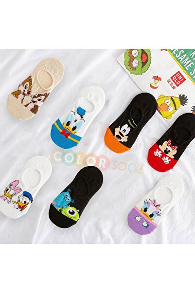 Color Socks 10 Çift Eğlenceli Sevimli Karakter Kadın Çorap (EXTRA SOFT)