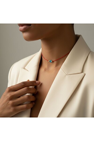 Altıncık 14 Ayar Altın Nazar Dorika İpli Kolye