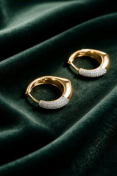 stainless steell Xuping Rose Gold Zirkon Taş İşlemeli Kadın Küpe