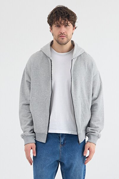 Fancy & Fun Fermuarlı Kapüşonlu Unisex Oversize Pamuklu Yumuşak Dokulu 3 İpli...