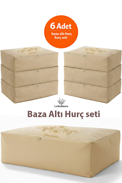 umbellatum Hurç Baza Altı Düzenleyici 6 Adet Set Bej Renk Büyük Boy