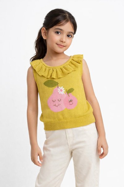 Gingersnaps Girls' Fruit Print Knit Blouse