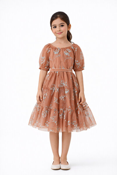 Gingersnaps فستان بناتي منسوج برباط خصر