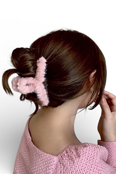 SHEKER HOME Large Size Plush Clothespin Winter Buckle - Light Pink