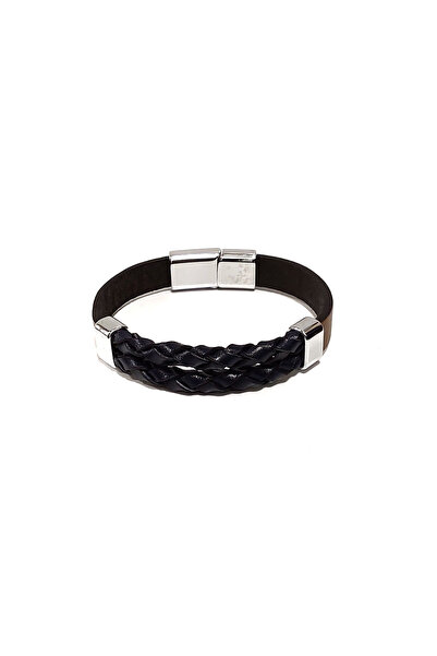 HER ŞEY NOTA www.herseynota.com Night Leader Black Braided Genuine Leather Me...