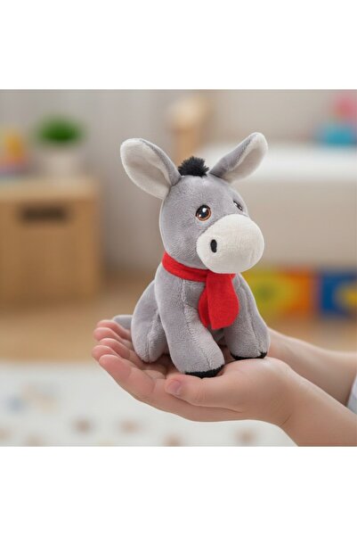 SyaMAG Magarus de plus catifelat, cu fular rosu, 16 cm