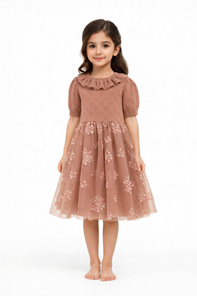 Gingersnaps فستان زهري للبنات بأكمام نصفية