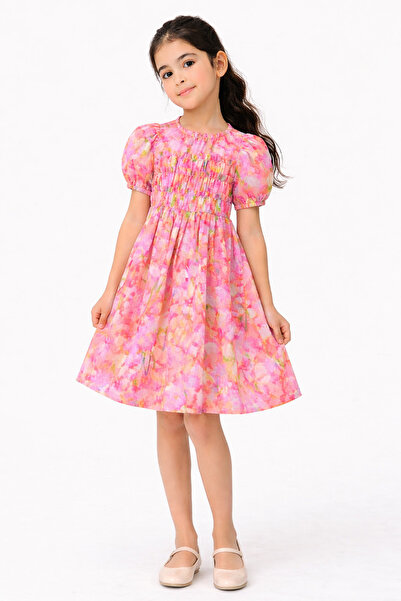 Gingersnaps Girls' Ruffled Chest Print Dress