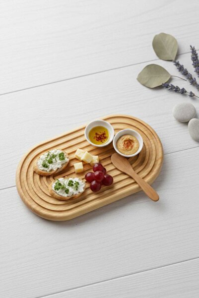 Ahşap Teslim Ahşap Oymalı Gökkuşağı Desenli Oval Dekoratif Sunum Tepsisi Sunu...