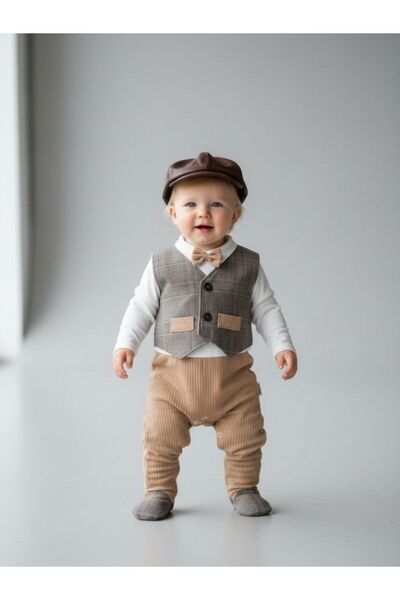 Zekids Erkek Bebek Papyonlu Şık Tulum