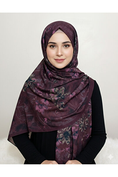 REMOMODA Patterned Floral Model Shawl French Cotton Stretchy Soft Shawl High ...