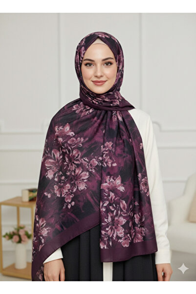 REMOMODA Patterned Floral Model Shawl French Cotton Stretchy Soft Shawl High ...