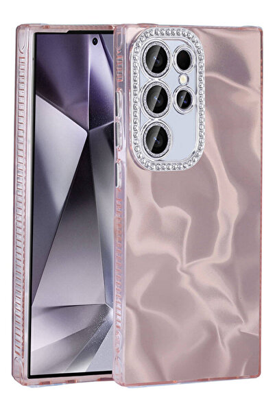Rivor Samsung Galaxy S24 Ultra Kılıf Kamera Korumalı Airbagli Parlak Taş Deta...