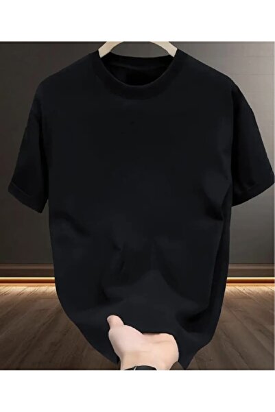Panda Baskı Tekstil Unprinted Black Oversize Tshirt