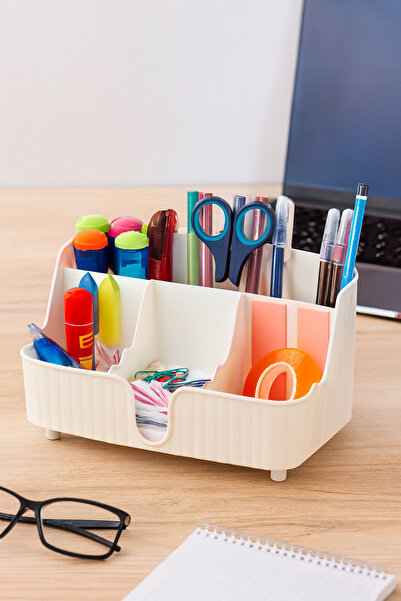 VİP LİFE HOME 6' Bölmeli Dayanıklı Plastik Masaüstü kalemlik