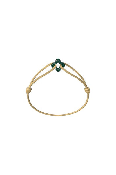 Wecord London سوار من حبل على شكل زهرة البرسيم الأخضر الصغيرة