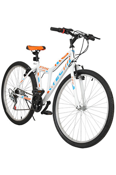 TEC Bisiklet Strong 26" Jant 21 Vites Erkek Dağ Bisikleti Beyaz - Turuncu