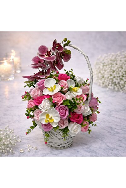 velve Cosulet Royal Orchid, cu orhidee si trandafiri de sapun,alb, roz, fucsia