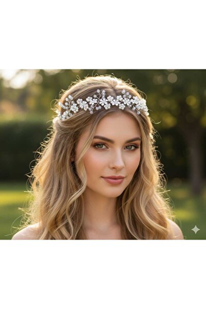 Yumak Dekor Grup إكسسوارات شعر الزفاف والعنبر المرصعة باللؤلؤ والأحجار [وعد خ...