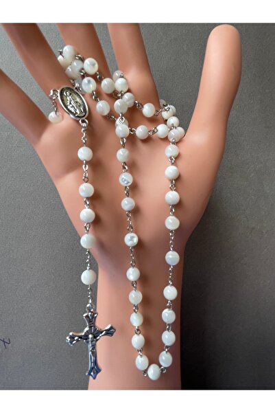 Yada Unique 6 Mm Doğal Sedef Taşı Katolik Hrıstiyan Rosary Tesbih