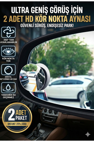 LOVYCO Kör Nokta Aynası Gerçek Cam Park Aynası 360 Derece Açı 3m Foam Yapıştı...
