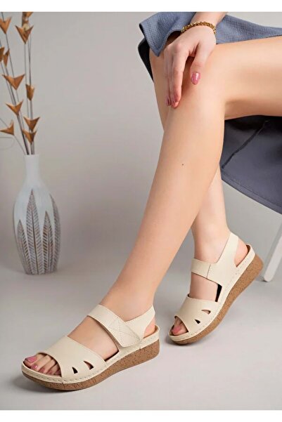 KOCAMANLAR Aryan 101-990 D.R Recommended Orthopedic Women's Sandals Beige