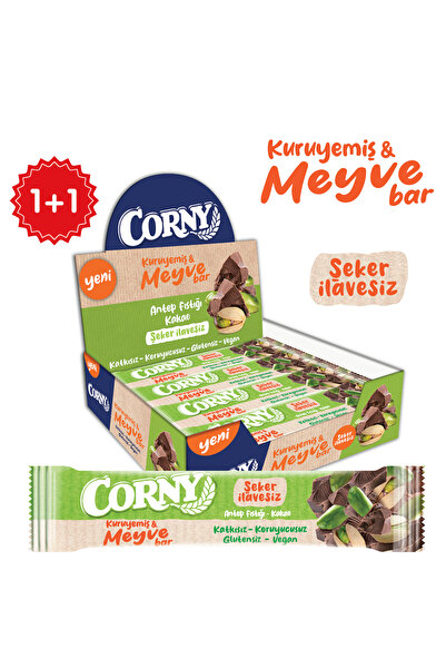 CORNY Antep Fıstığı Kakaolu Vegan Glutensiz Meyve Bar 35g x 12 Adet