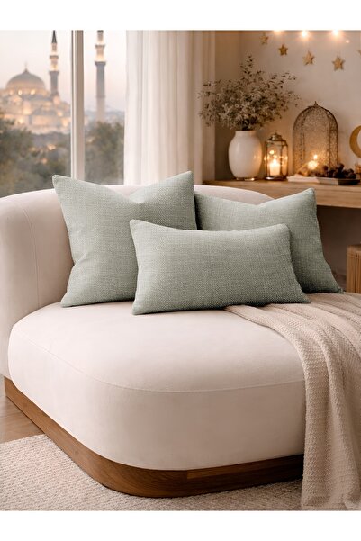Perle Stone Color Linen Textured Decorative Throw Pillow Cover |   Modern Liv...
