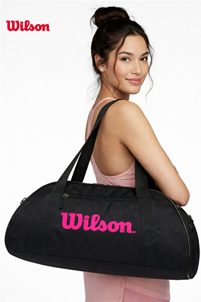 Wilson حقيبة سفر رياضية مرخصة للنساء باللون الأسود للاستخدام على الكتف واليد،...