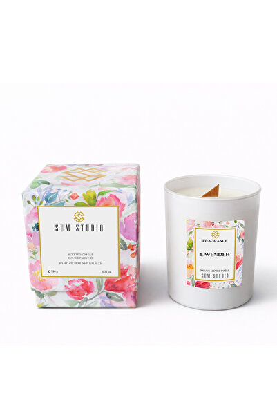 SUM STUDIO Lavanta Kokulu Ahşap Fitilli Doğal Mum 180 Gr