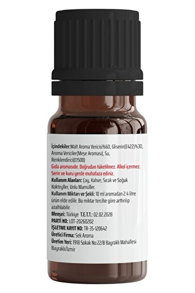 Sek Aroma ​Sek Aroma İrlanda Hazır Karışım Malt Kiti - İrlanda Hazır Karışım Malt Aroması 5x10 ML