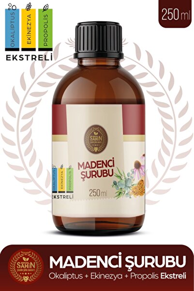 ŞAHİN ŞİFA SARAYI Madenci Şurubu Okaliptus Ekinezya Propolis Ekstreli Bitkise...