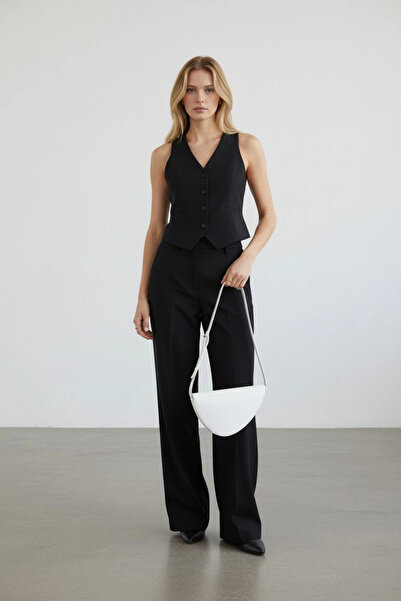 Nora White Asymmetrical Design Women's Sleeve and Shoulder Bag