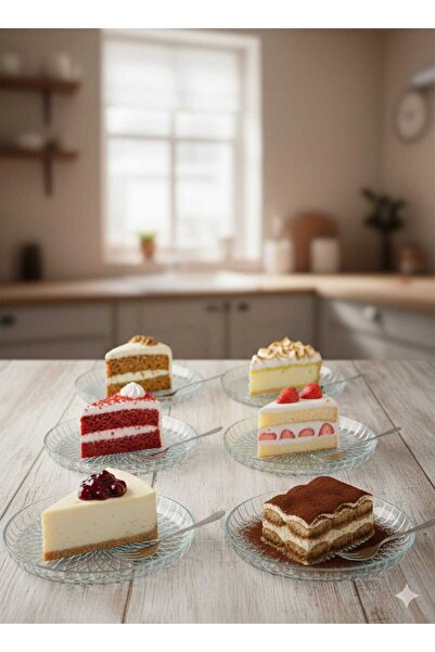 Sigma Home 6lı Cam Pasta ve Servis Tabağı