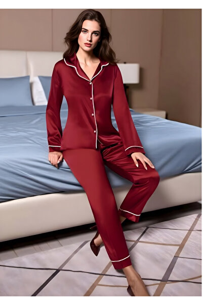 Loule Γυναικείο Σετ Πιτζάμες με Πατιλέτα Σατέν Κουμπί LL.N1.I0.LA.004