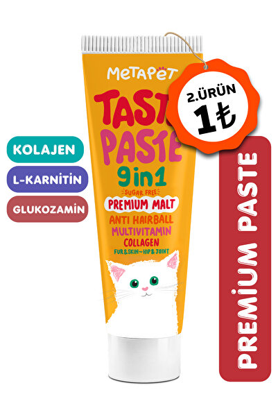 Metapet Kediler için 9in1 MultiVitamini Macunu, Tüy Eklem Glukozamin Yavru Sa...