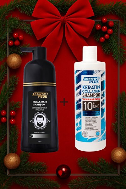 Softto Plus Black Hair Shampoo & Șampon Pentru Protecția Culorii (Fără Sare Ș...