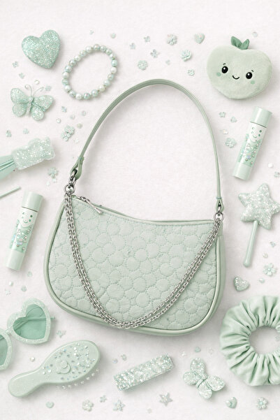 ICONE BAG Τσάντα ώμου για κορίτσια από ύφασμα αλεξίπτωτου με καπιτονέ λουλούδ...