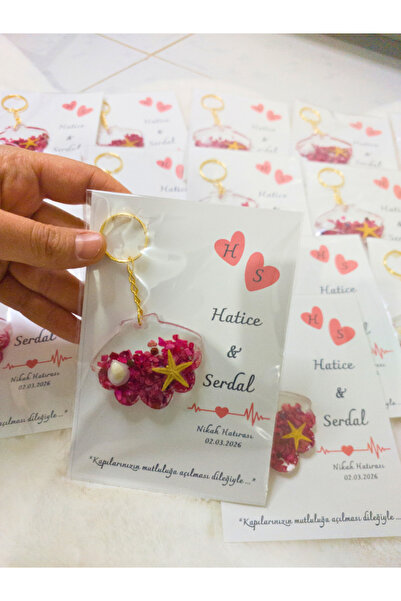 Gelinrehberi 18 Adet Kartlı Epoksi Anahtarlık Düğün, Kına, Söz, Nişan, Doğum ...