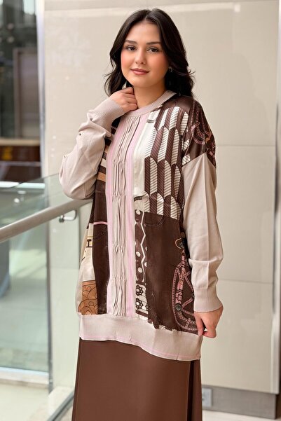 Ghisa Трикотажна туніка з деталізованим візерунком із сатину