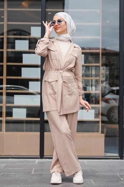 Ghisa 4 Cepli Önü Açık Pantolonlu Takım