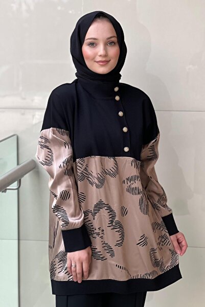 Ghisa Πλεκτό Σατέν Τούνικ με Συνδυασμένο Σχέδιο