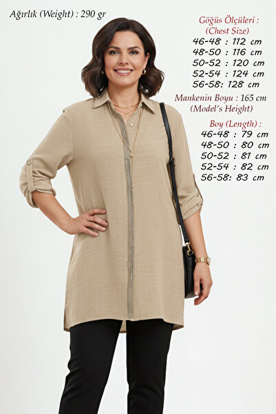 Laden Cămașă de seară cu mânecă lungă pentru femei de mărime mare, cămașă de ...