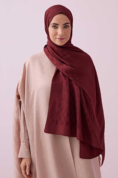 Imannoor 3029 Dama Logo Shiny Jakar Şal 70x190