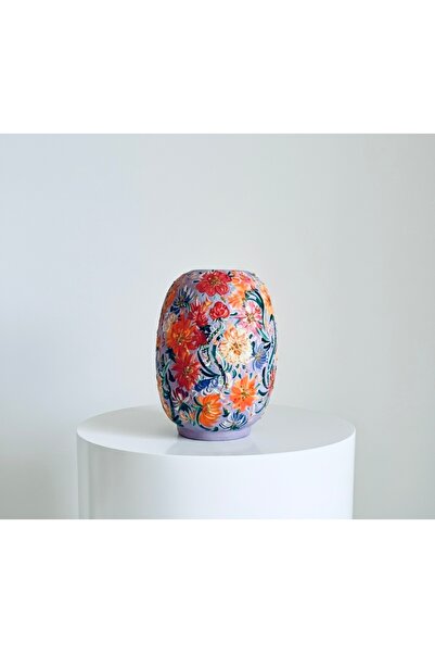 inrobert Dekoratif Seramik Vazo | Çok Renkli Çeşitli Çiçekler | El Yapımı | 2...